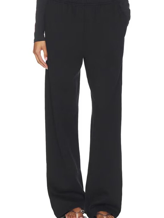 SKIMS Pants - SKIMS Cotton Fleece Classic Straight Leg Pant Onyx Size L NWT